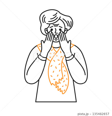 Line Art of Person Expressing Surprise 135482657