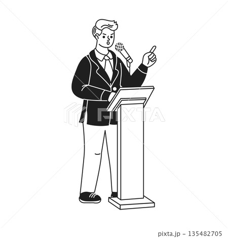 Illustration of Speaker at Podium 135482705