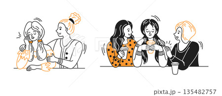 Friendly Support and Relaxation Over Coffee Friendly Support and Relaxation Over Coffee 135482757