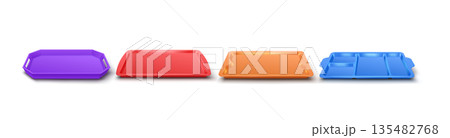 Colorful Plastic Serving and Compartmental Trays 135482768