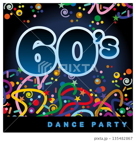 Vector illustration on the theme of the 1960s Vector illustration on the theme of the 1960s 135482867