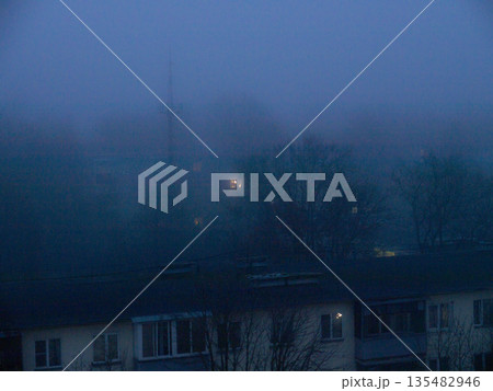 Architectural objects. Autumn. Fog. Architectural objects. Autumn. Fog. 135482946