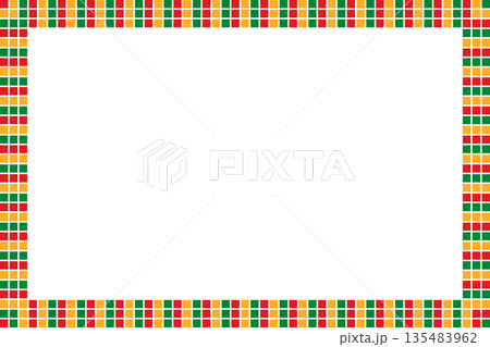 Abstract Juneteenth rectangular frame. Black History Month. Copy space. Perfect for Juneteenth celebration, Black History Month, African heritage event, or cultural awareness poster. PNG. Vector 135483962