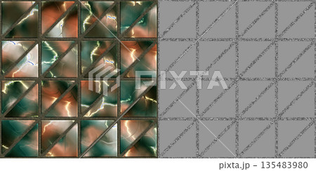 Seamless pattern of pink marble surface. Polished marble via an alpha channel. Seamless pattern of pink marble surface. Polished marble via an alpha channel. 135483980
