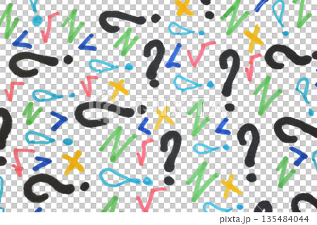 Hand-drawn icons in different colors with markers depicting mathematical and orthographic signs. Hand-drawn icons in different colors with markers depicting mathematical and orthographic signs. 135484044