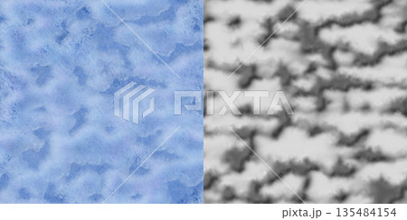 Seamless winter turquoise frost pattern. Ice texture via an alpha channel. 135484154
