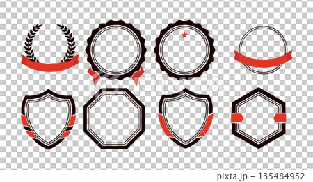 A set of frames of various shapes and in the form of a shield without a background. A set of frames of various shapes and in the form of a shield without a background. 135484952
