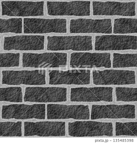 Seamless pattern of clay brick wall. Hi-res texture. 135485398