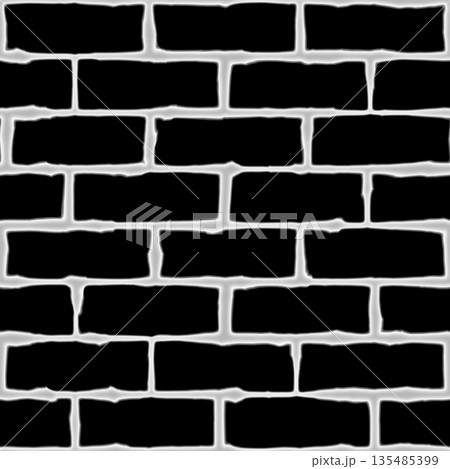 Seamless pattern of clay brick wall. Hi-res texture. 135485399
