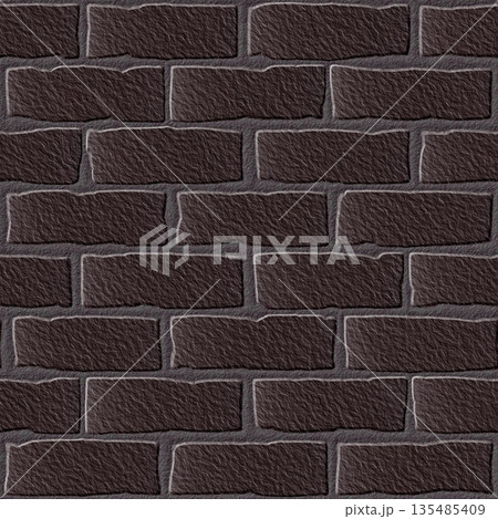Seamless pattern of clay brick wall. Hi-res texture. 135485409