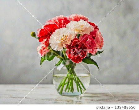 母が大事にしている花束 135485650