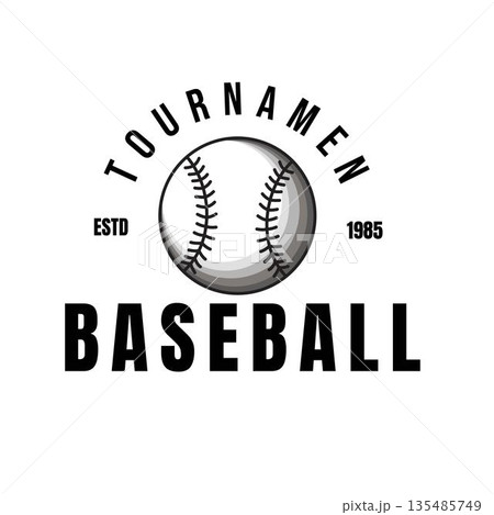 Vintage Style Baseball Tournament Logo Design featuring a clean ball symbol. for baseball tournaments, championships, leagues, and school competitions. Vintage Style Baseball Tournament Logo Design featuring a clean ball symbol. for baseball tournaments, championships, leagues, and school competitions. 135485749