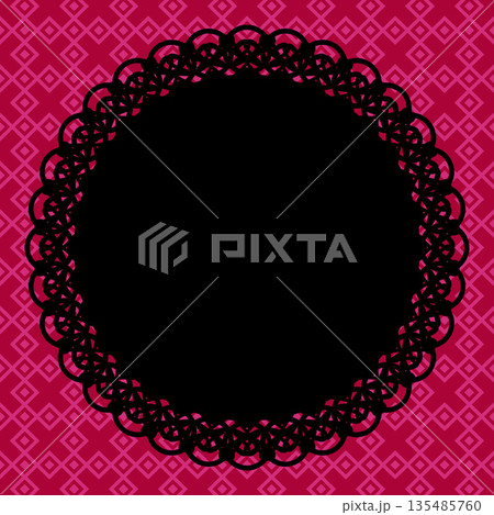 丸型レース×幾何学模様②(ピンク) 135485760