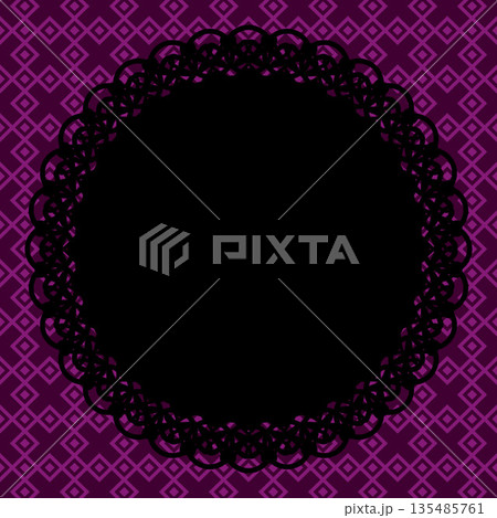 丸型レース×幾何学模様②(紫) 135485761