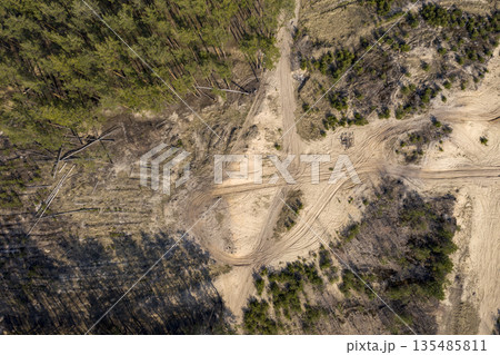 country road, view from above, aerial view country road, view from above, aerial view 135485811