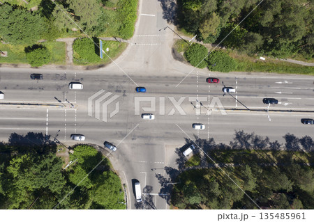 asphalt road, view from above 135485961