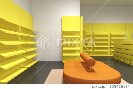 shopping mall, interior visualization, 3D illustration shopping mall, interior visualization, 3D illustration 135486154