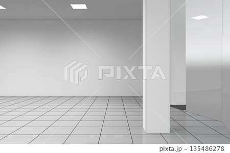 empty room, interior visualization, 3D illustration empty room, interior visualization, 3D illustration 135486278