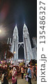 Petronas Twin Towers at Night, Kuala Lumpur City Landmark with Modern Architecture 135486327