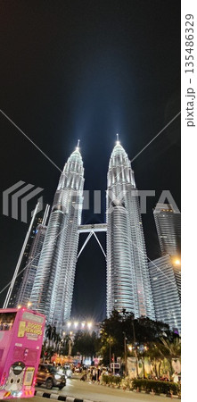 Petronas Twin Towers at Night in Kuala Lumpur, Malaysia Petronas Twin Towers at Night in Kuala Lumpur, Malaysia 135486329