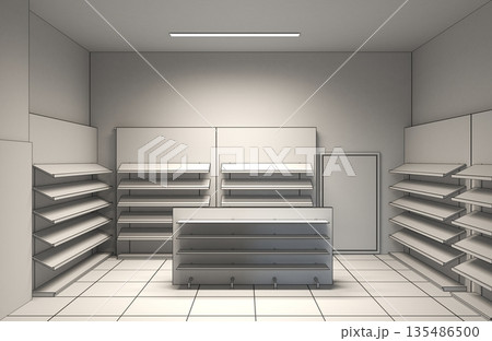 commercial premises, shop, interior visualization, 3D illustration commercial premises, shop, interior visualization, 3D illustration 135486500