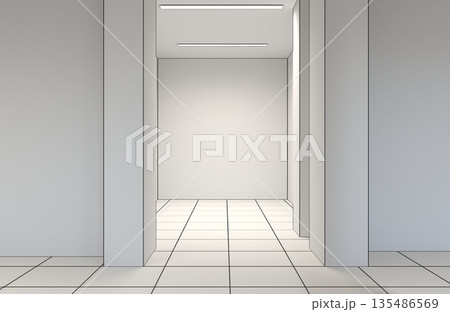 empty pavilion, interior visualization, 3D illustration 135486569