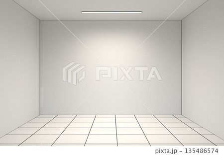 empty pavilion, interior visualization, 3D illustration empty pavilion, interior visualization, 3D illustration 135486574