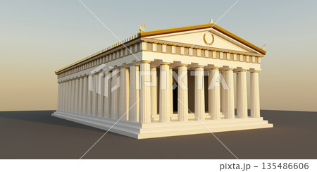 Parthenon, ancient greek temple, visualization, 3D illustration Parthenon, ancient greek temple, visualization, 3D illustration 135486606
