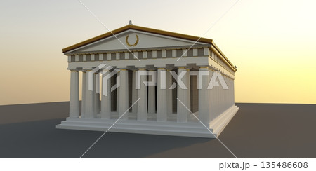 Parthenon, ancient greek temple, visualization, 3D illustration Parthenon, ancient greek temple, visualization, 3D illustration 135486608