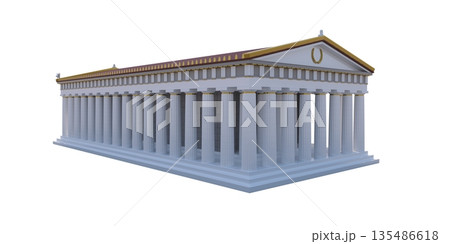 Parthenon, ancient greek temple, visualization, 3D illustration 135486618
