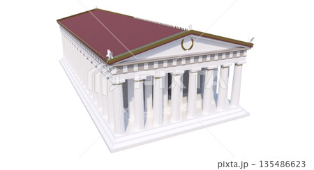 Parthenon, ancient greek temple, visualization, 3D illustration 135486623