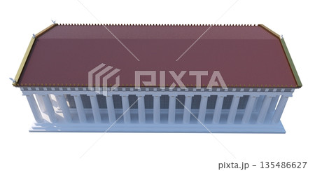 Parthenon, ancient greek temple, visualization, 3D illustration 135486627