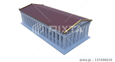 Parthenon, ancient greek temple, visualization, 3D illustration 135486628