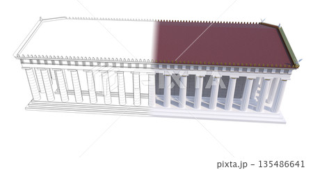 Parthenon, ancient greek temple, visualization, 3D illustration 135486641