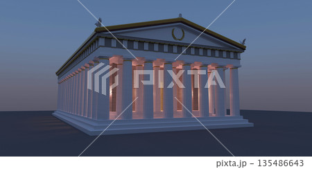Parthenon, ancient greek temple, visualization, 3D illustration Parthenon, ancient greek temple, visualization, 3D illustration 135486643