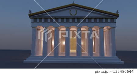 Parthenon, ancient greek temple, visualization, 3D illustration Parthenon, ancient greek temple, visualization, 3D illustration 135486644