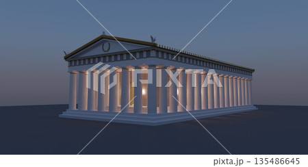 Parthenon, ancient greek temple, visualization, 3D illustration Parthenon, ancient greek temple, visualization, 3D illustration 135486645