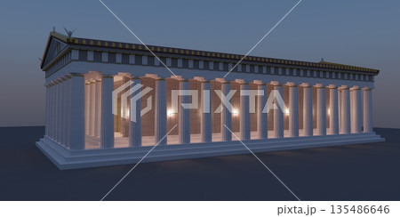 Parthenon, ancient greek temple, visualization, 3D illustration Parthenon, ancient greek temple, visualization, 3D illustration 135486646