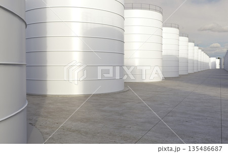 oil refinery, chemical production, waste processing plant, exterior visualization, 3D illustration, cg oil refinery, chemical production, waste processing plant, exterior visualization, 3D illustration, cg 135486687