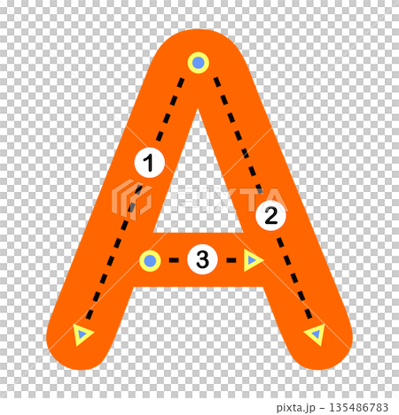 Alphabet Letter A Tracing Practice for Children Alphabet Letter A Tracing Practice for Children 135486783