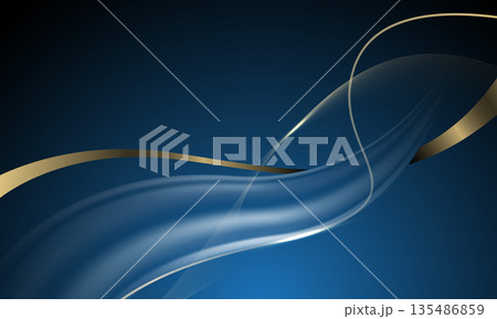 Abstract gold glossy wave overlap luxury on blue design modern background vector Abstract gold glossy wave overlap luxury on blue design modern background vector 135486859