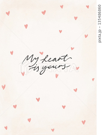 Poster illustration of hearts and lettering. Romantic love symbol perfect for Valentines Day holiday, wedding designs, posters, invitations and festive decor. Poster illustration of hearts and lettering. Romantic love symbol perfect for Valentines Day holiday, wedding designs, posters, invitations and festive decor. 135486860