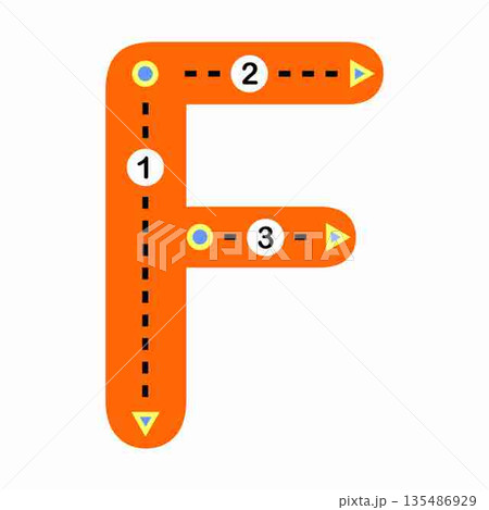 Alphabet Letter F Tracing Practice for Children Alphabet Letter F Tracing Practice for Children 135486929
