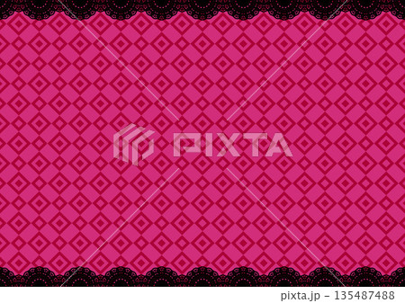 上下レース×幾何学模様③(ピンク) 135487488