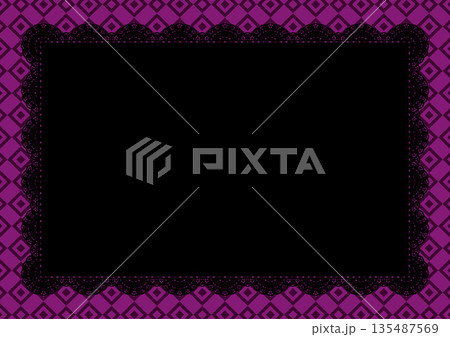 中央レース×幾何学模様③(紫) 135487569