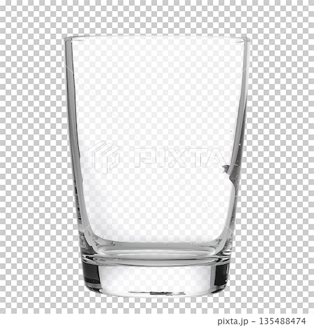 Clear Glass Placed on a Table With No Contents Visible in the Bright Light Clear Glass Placed on a Table With No Contents Visible in the Bright Light 135488474
