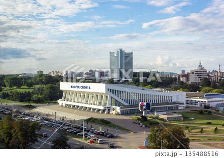 Minsk, Belarus - July 8, 2018: The Sports Palace is a multifunctional sports and concert complex.  135488516