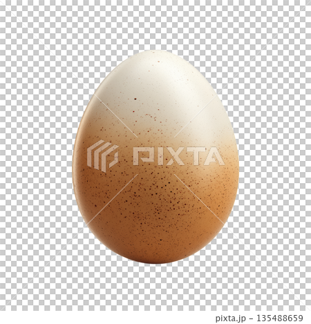 Creative Close-Up of a Speckled Egg Showcasing Natural Colors and Textures on a Smooth Surface 135488659