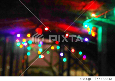 Christmas lights in the city defocused 135488838