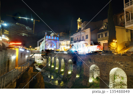 Awe night Panorama of bathhouses (sulphur) and Mosque Awe night Panorama of bathhouses (sulphur) and Mosque 135488849